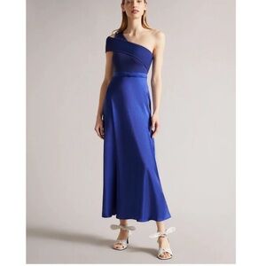 Ted Baker | Dresses | Ted Baker Ivena Satin Trim One Shoulder Formal Dress  Sz Us 6 Or Ted Sz 2 | Poshmark